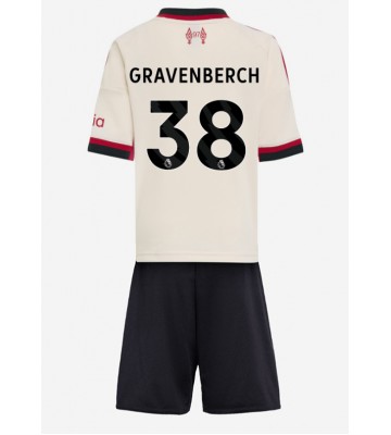 Liverpool Ryan Gravenberch #38 Udebanetrøje Børn 2025-26 Kortærmet (+ Korte bukser)